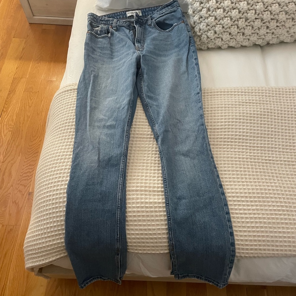 Abercrombie Skinny High Rise Split Hem Jeans Curve Love